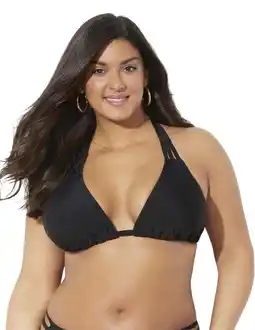 Walmart Swimsuits for All Women's Plus Size Beach Babe Triangle Bikini Top offer