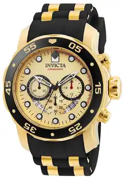 Walmart Invicta Pro Diver Chronograph Gold Dial Black Polyurethane Men's Watch 17566 offer