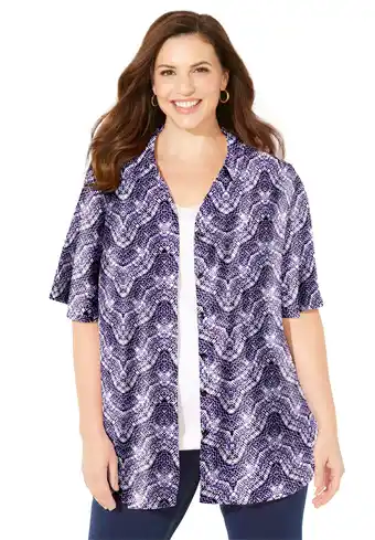 Walmart Catherines Women's Plus Size Petite Timeless Short Sleeve Blouse offer