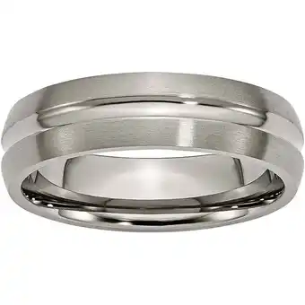 Walmart Titanium Grooved 6mm Brushed and Polished Band offer