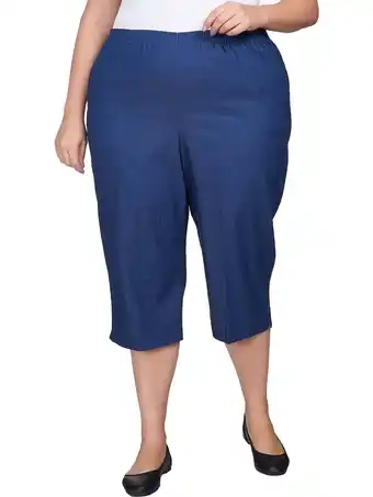 Walmart Alfred Dunner Womens Plus-Size Relaxed Fit Denim Capri offer