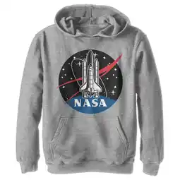 Walmart Boy's NASA Rocket Logo Pull Over Hoodie Athletic Heather Small offer