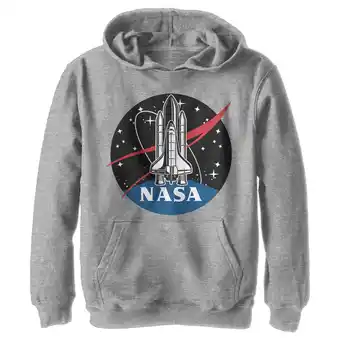 Walmart Boy's NASA Rocket Logo Pull Over Hoodie Athletic Heather Small offer