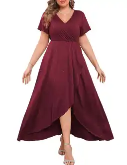 Walmart FOLUNSI Plus Size Formal Dresses Glitter V Neck Split Wedding Cocktail Long Evening Dress m-4x offer