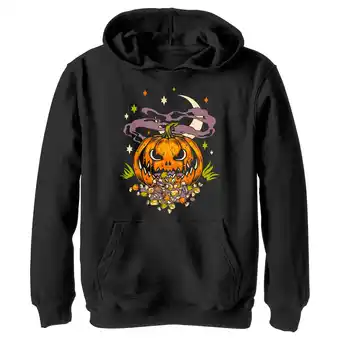 Walmart Boy's Lost Gods Halloween Jack-O'-Lantern Candy Pull Over Hoodie Black X Large offer