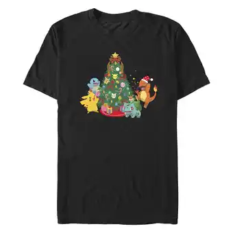 Walmart Men's Pokemon Christmas Tree Characters Graphic Tee Black Small offer