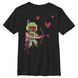 Walmart Boy's Star Wars Valentine's Day Boba Fett Cupid Graphic Tee Black X Small offer