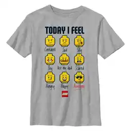 Walmart Boy's LEGO Minifigure Head Emotions Graphic Tee Athletic Heather Large offer