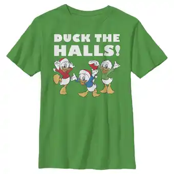 Walmart Boy's Mickey & Friends Christmas Duck The Halls Graphic Tee Kelly Green Small offer