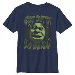 Walmart Boy's Shrek Get Outta My Swamp Shrek Face Graphic Tee Navy Blue X Large offer