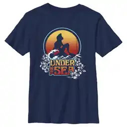 Walmart Boy's The Little Mermaid Ariel Under the Sea Quote Graphic Tee Navy Blue Small offer