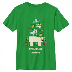 Walmart Boy's Minecraft Spread Joy Christmas Tree Graphic Tee Kelly Green X Large offer