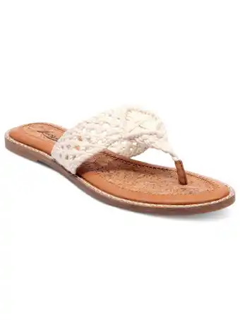 Walmart LUCKY BRAND Womens Beige Woven Comfort Barry Round Toe Slip On Thong Sandals Shoes 5.5 M offer