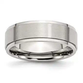 Walmart Stainless Steel Ridged Edge 7mm Brushed and Polished Band offer