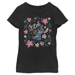 Walmart Girl's Lilo & Stitch Flowers and a Coconut Graphic Tee Black Small offer