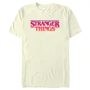 Walmart Men's Stranger Things Pink Logo Graphic T-Shirt offer