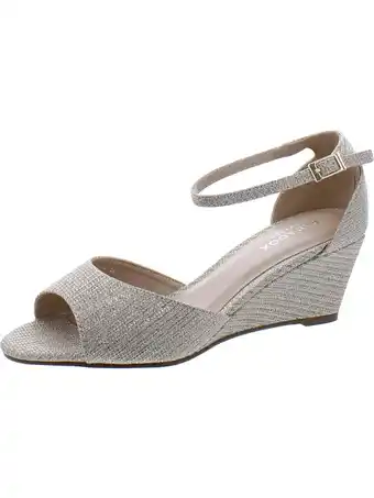 Walmart Paradox London Womens Metallic Ankle Strap Wedge Sandals offer