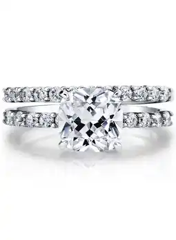 Walmart Metal Masters Womens 2.5Ct Wedding Engagement Ring Band Set Fabulous Cushion Cz Sterling Silver 925 offer