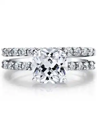 Walmart Metal Masters Womens 2.5Ct Wedding Engagement Ring Band Set Fabulous Cushion Cz Sterling Silver 925 offer