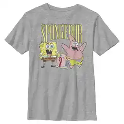 Walmart Boy's SpongeBob SquarePants Group Friends Graphic Tee Athletic Heather Large offer