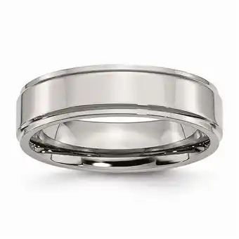 Walmart Titanium Ridged Edge 6mm Polished Band offer