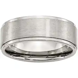 Walmart Stainless Steel Ridged Edge 8mm Brushed and Polished Band offer