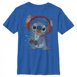 Walmart Boy's Lilo & Stitch Red and Blue Gamer Graphic Tee Royal Blue Small offer