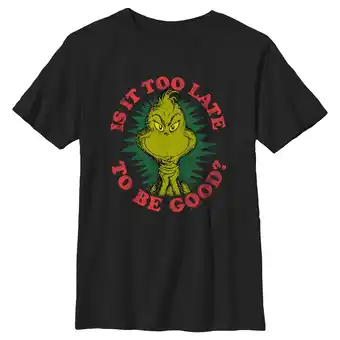 Walmart Boy's Dr. Seuss Christmas Grinch Is it too Late Graphic T-Shirt offer