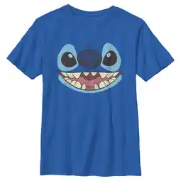 Walmart Boy's Lilo & Stitch Large Face Stitch Graphic Tee Royal Blue Large offer