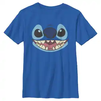 Walmart Boy's Lilo & Stitch Large Face Stitch Graphic Tee Royal Blue Large offer