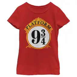 Walmart Girl's Harry Potter Platform 9 3/4 Graphic Tee Red Large offer