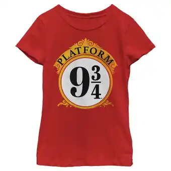 Walmart Girl's Harry Potter Platform 9 3/4 Graphic Tee Red Large offer