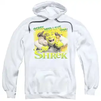 Walmart Trevco Shrek & Ogres Need Love Adult Pull-Over Hoodie, White - Small offer