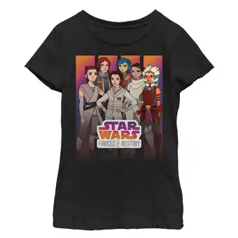 Walmart Girl's Star Wars: Forces of Destiny Group Graphic Tee Black Medium offer