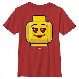 Walmart Boy's LEGO Heart Eyes Face Graphic Tee Red Medium offer