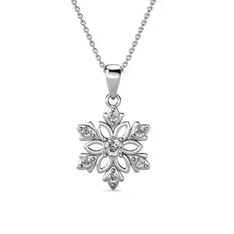 Walmart Cate & Chloe Sunny 18k White Gold Snowflake Pendant Necklace with Swarovski Crystals Gift for Women offer