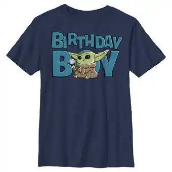 Walmart Boy's Star Wars: The Mandalorian Cute Grogu Birthday Boy Graphic Tee Navy Blue X Large offer