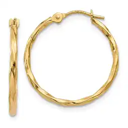 Walmart Primal Gold 14 Karat Yellow Gold Twist Hoop Earrings offer