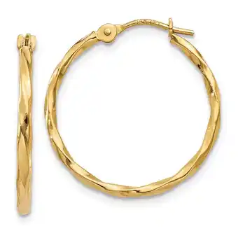 Walmart Primal Gold 14 Karat Yellow Gold Twist Hoop Earrings offer