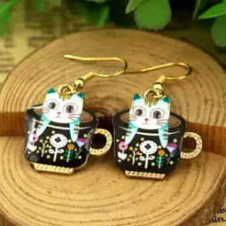 Walmart Kitten in a Mug Hook Earrings in 14K Gold offer