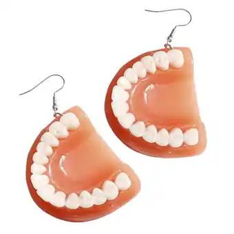 Walmart 1 Pair False Teeth Drop Earrings Weird Earrings Women Funny Ear Jewelry Gift offer