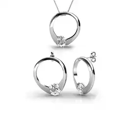 Walmart Cate & Chloe Dahlia 18k White Gold Plated Jewelry Set with Swarovski Crystals Gift for Women offer