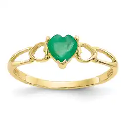 Walmart Primal Gold 10 Karat Yellow Gold Genuine Emerald Birthstone Ring offer