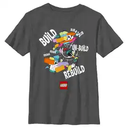 Walmart Boy's LEGO Build Unbuild Rebuild Graphic Tee Charcoal Heather Large offer