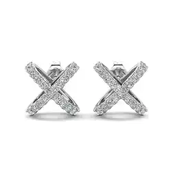 Walmart Cate & Chloe Paige 18k White Gold Plated Stud Earrings with Simulated Diamond Crystals for Women offer