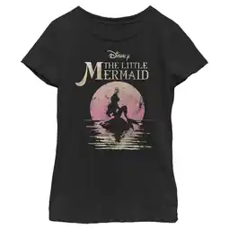 Walmart Girl's The Little Mermaid Ariel Sunset Graphic Tee Black Medium offer