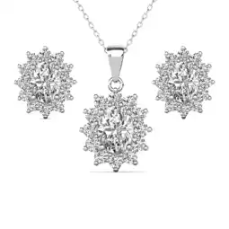 Walmart Cate & Chloe Sage 18k White Gold Plated Silver Jewelry Set with Simulated Diamond Crystals for Women offer