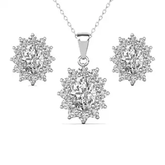 Walmart Cate & Chloe Sage 18k White Gold Plated Silver Jewelry Set with Simulated Diamond Crystals for Women offer