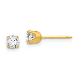 Walmart Inverness 24k Plated Stainless Steel 5mm CZ Post Earrings offer