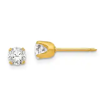 Walmart Inverness 24k Plated Stainless Steel 5mm CZ Post Earrings offer